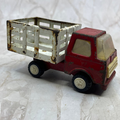 Vintage Cattle/Live Stock Pickup Farm Truck Pressed Steel Red Japan 4.25" TH5