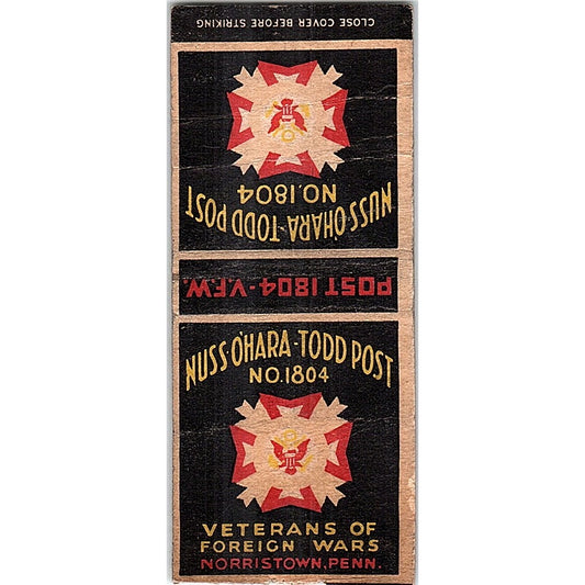 VFW Nuss Ohara Todd Post 1804 Vintage Matchbook Cover SC7-Y11