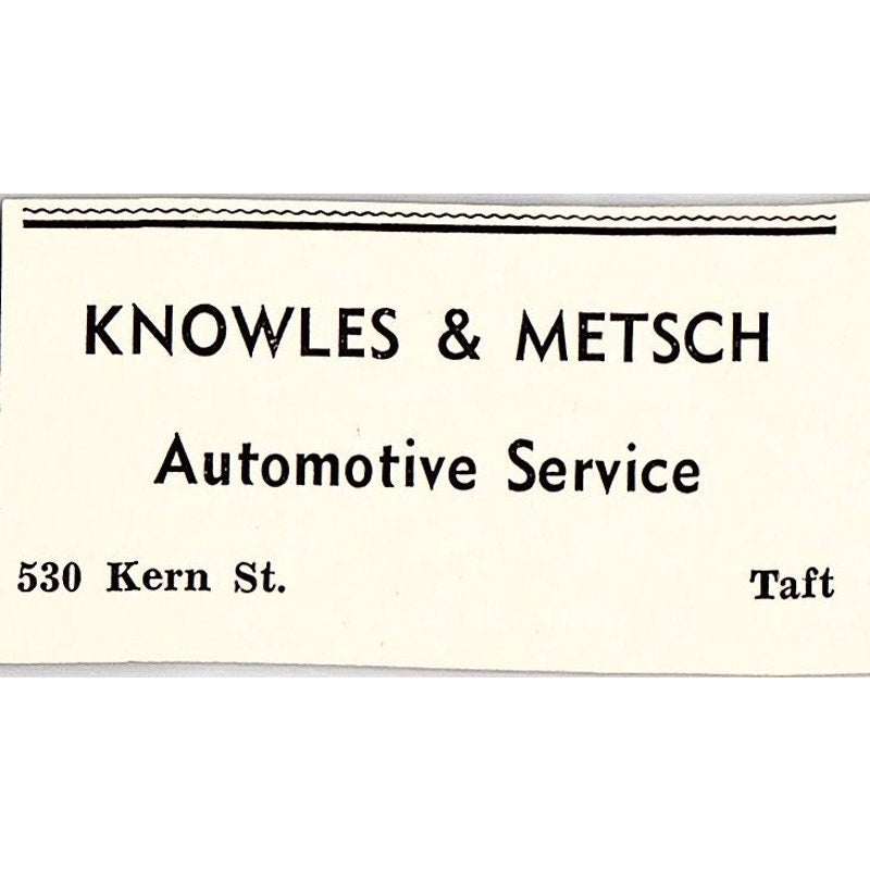 Knowles & Metsch Automotive Service Kern St - Taft CA 1965 Ad AF8-S26