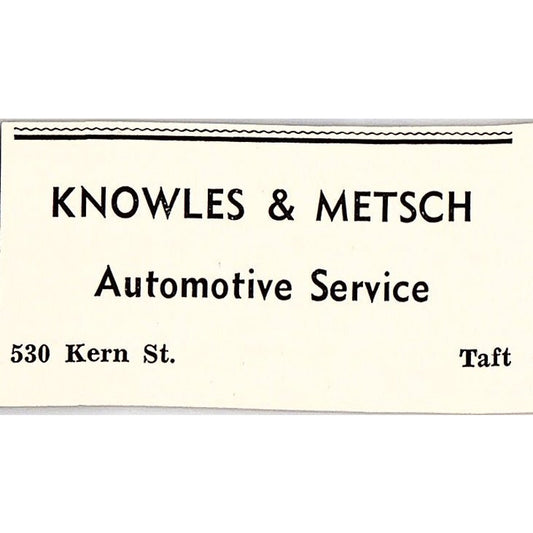 Knowles & Metsch Automotive Service Kern St - Taft CA 1965 Ad AF8-S26