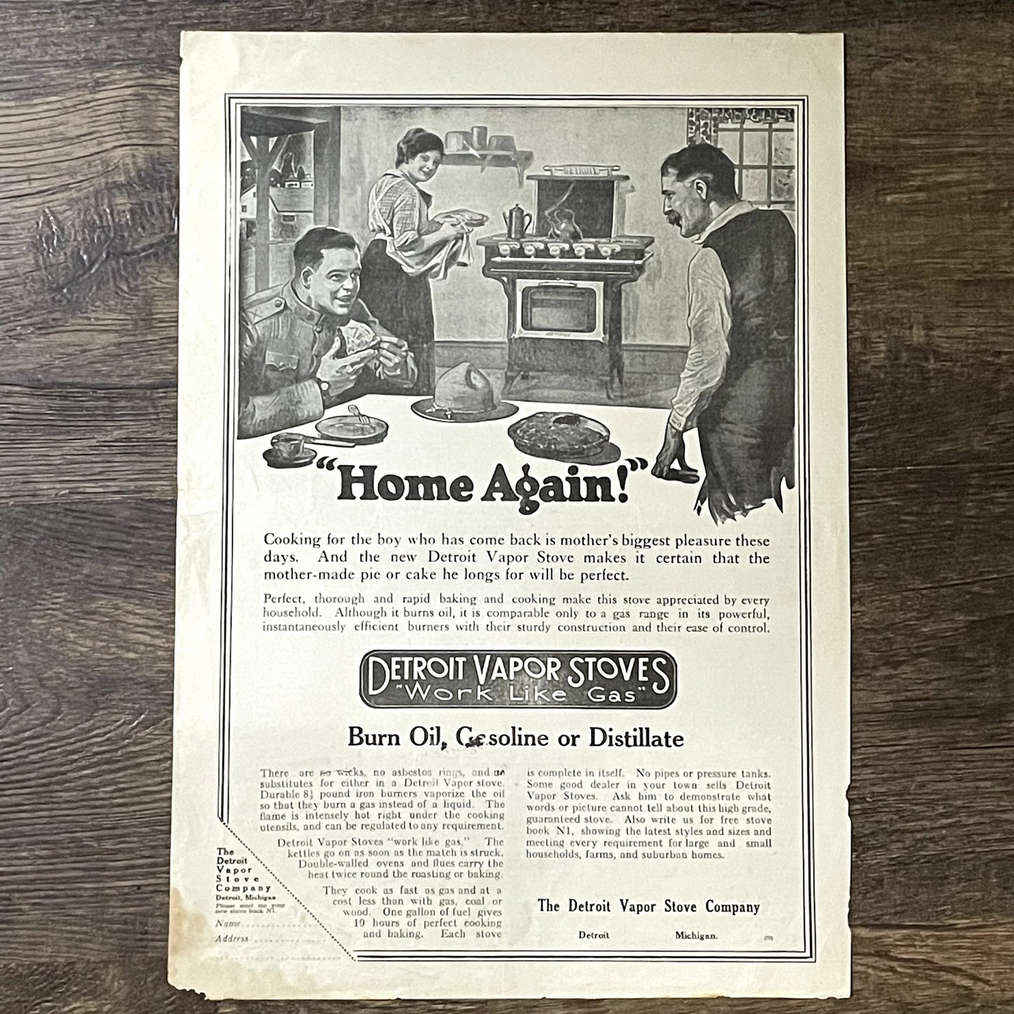 Detroit Vapor Stove Company Detroit MI Home Again Magazine Ad 11x15 V11