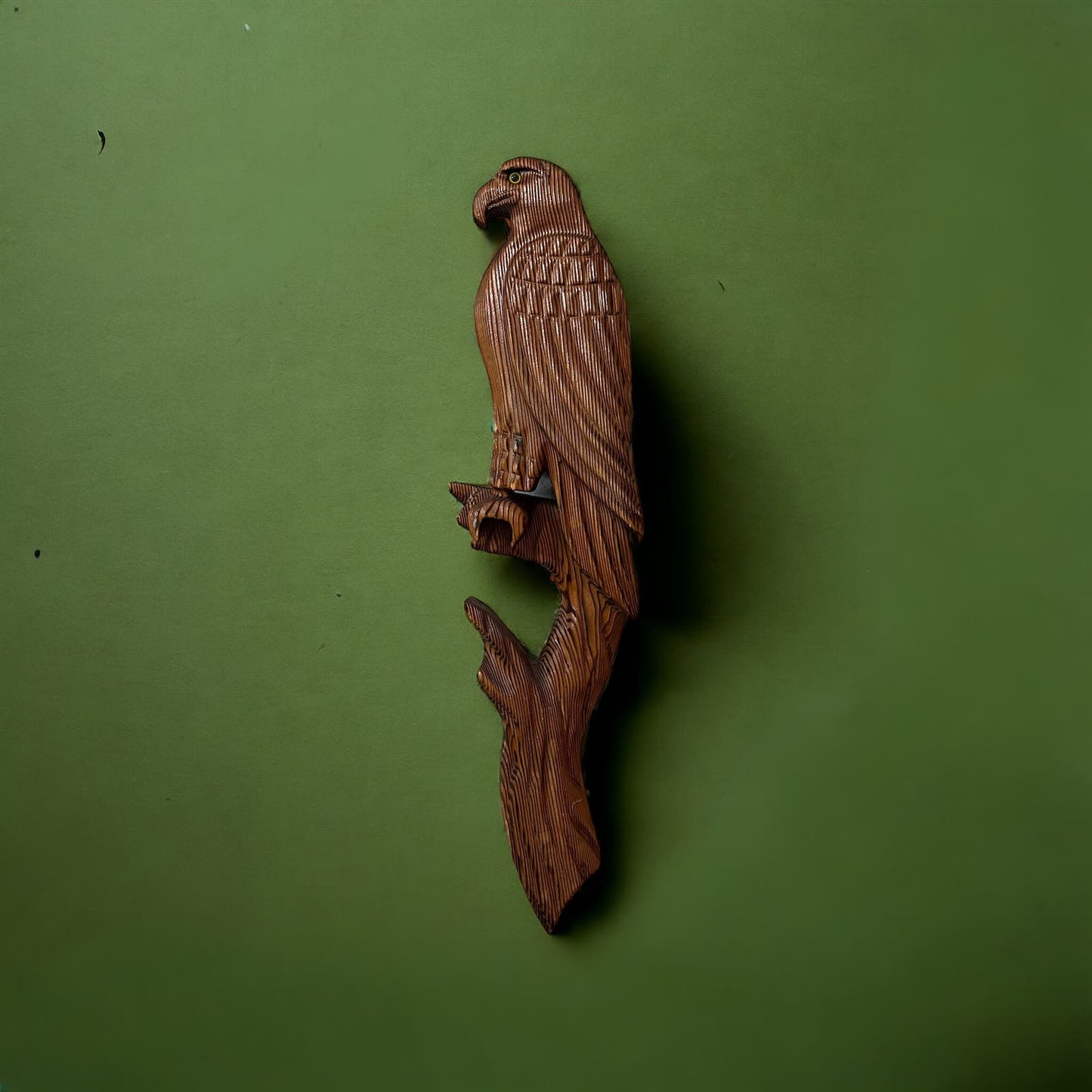 Vintage Large Rustic Carved Solid Wood Eagle Wall Art 24x6”