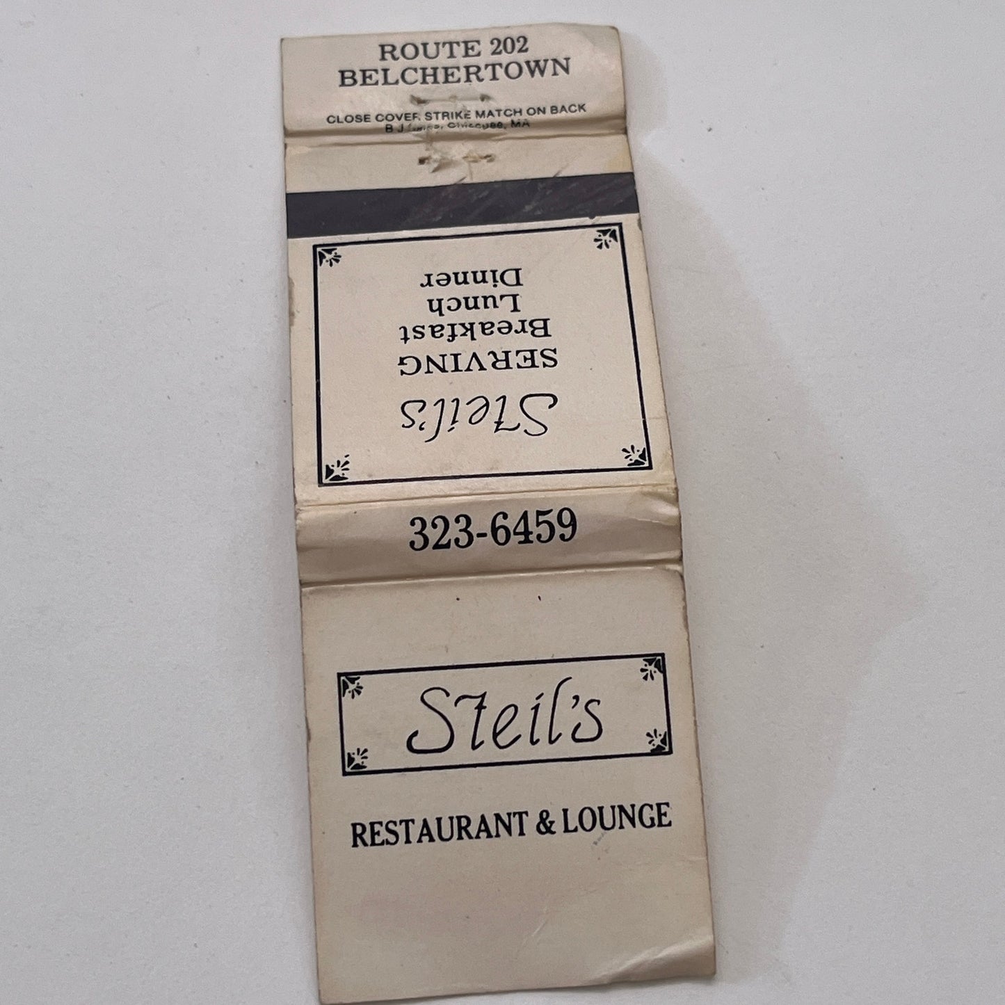 Steil's Restaurant and Lounge Belchertown Vintage Matchbook Cover MM3-2