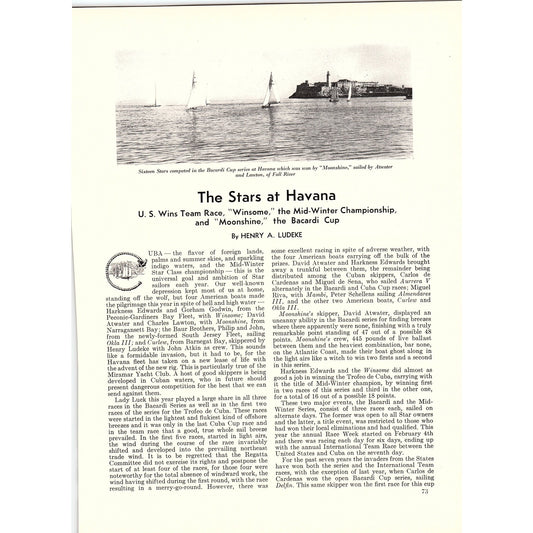 The Stars at Havana Henry A Ludeke 1932 Article V1-4