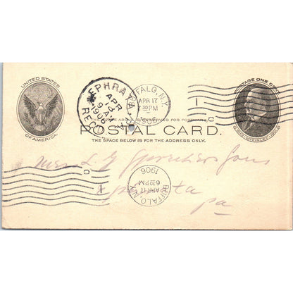 1906 Whitney-Eckstein Seed Co Buffalo NY Payment Receipt Postal Card AE8