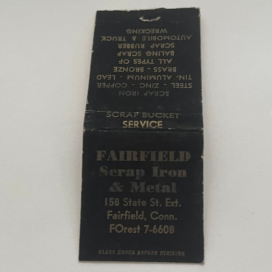 Fairfield Scrap Iron & Metal Fairfield CT Vintage Matchbook Cover TB8-MB2-1