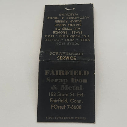 Fairfield Scrap Iron & Metal Fairfield CT Vintage Matchbook Cover MM4-1