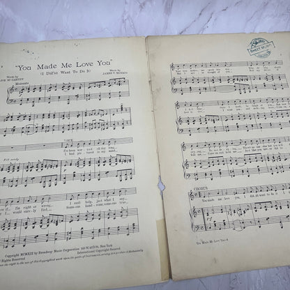 You Made Me Love You Joe McCarthy James V. Monaco 1908 Sheet Music V15