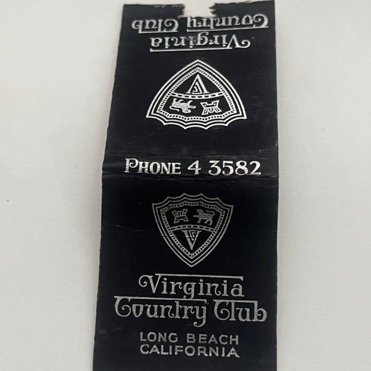 Virginia Country Club Long Beach California Vintage Matchbook Cover TB8-MB2-1