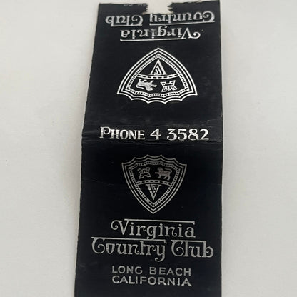 Virginia Country Club Long Beach California Vintage Matchbook Cover MM4-1