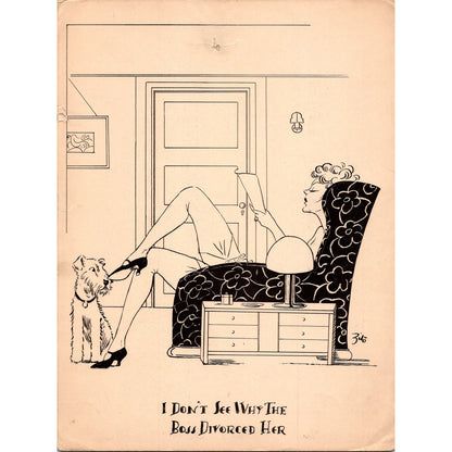 I Don't See Why the Boss divorced Her Vincenzo Zito Vintage Art Print C12