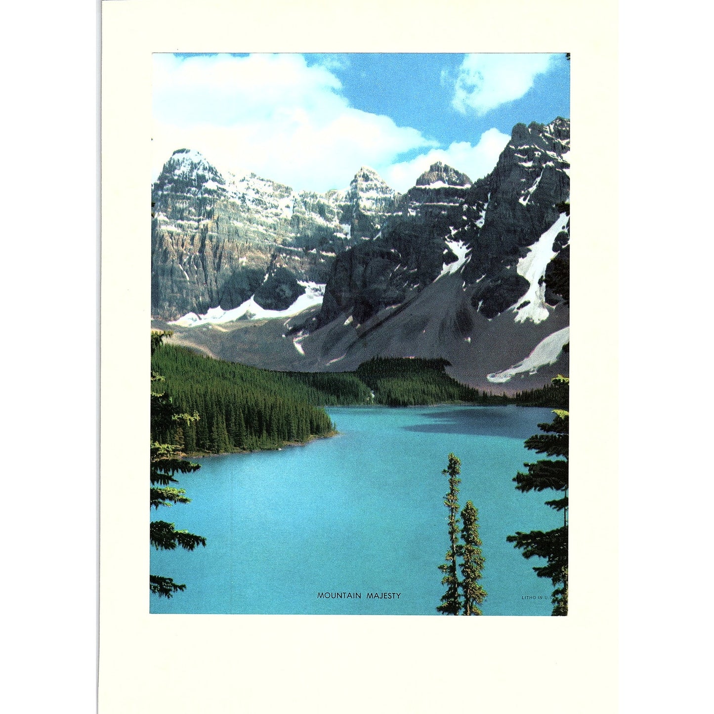 Canadian Rockies Moraine Lake Canada Vintage Art Print 6x8 V6