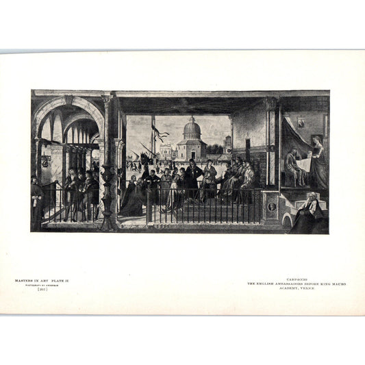 The English Ambassadors Before King Mauro - Carpaccio c1905 Art Print D12