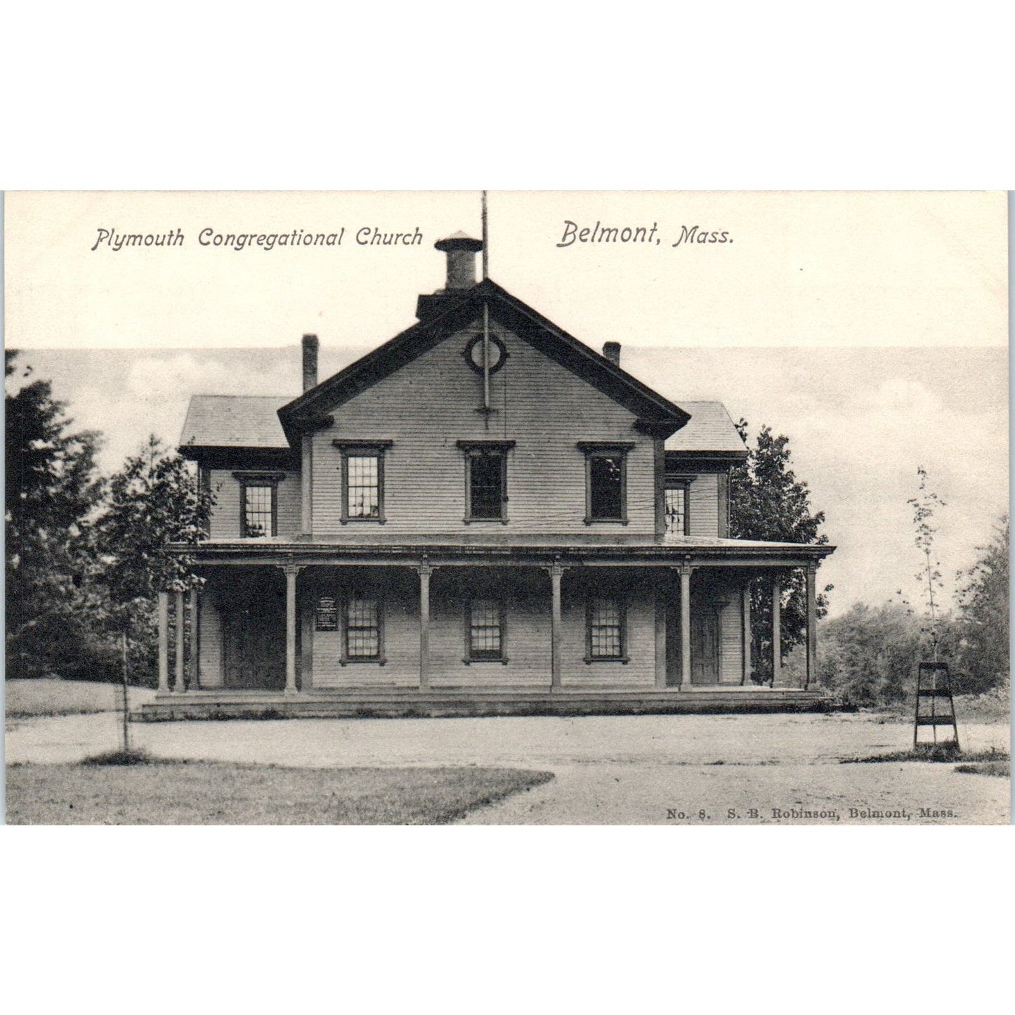 c1905 Plymouth Congregational Church Belmont MA Antique Unused Postcard PC7