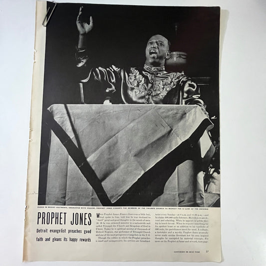 Prophet James Francis Jones 3 Pages 1940s WWII Era Article V29-5