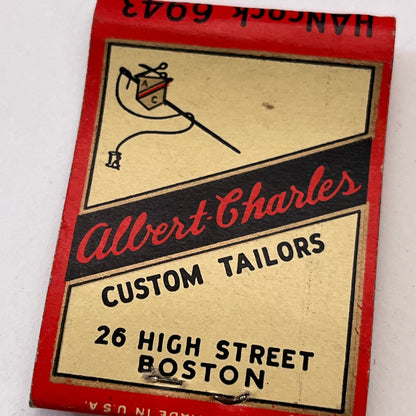 Albert Charles Custom Tailors 26 High St Boston Vtg Matchbook Cover TB8-MB3-2