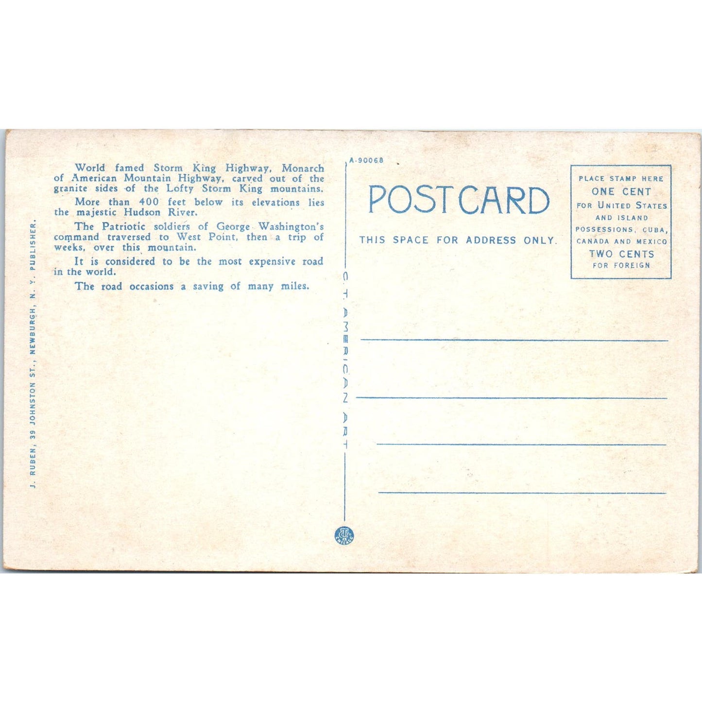 Storm King Highway View From Massive Rock Formation NY Vintage Postcard PD3