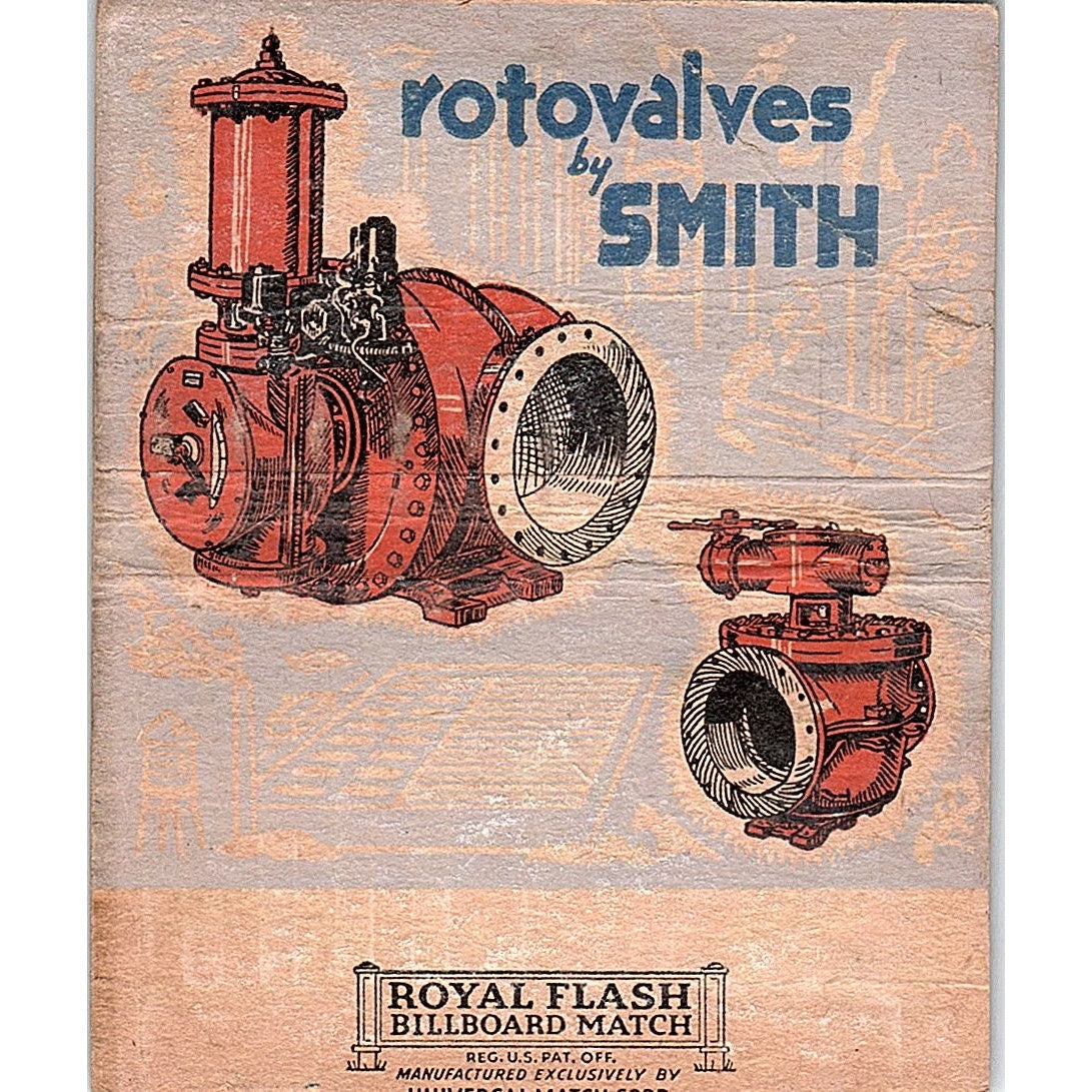 S. Morgan Smith & Co Rotovalves by Smith York PA Large Matchbook Cover TH2-Y1