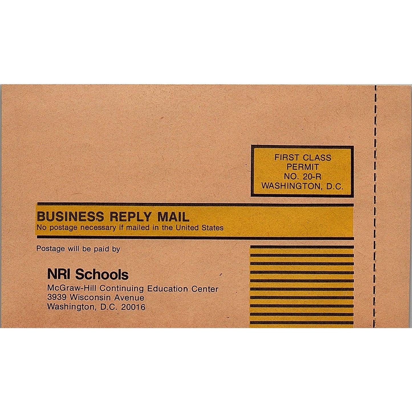 NRI Schools Washington DC Postal Mailing Card 1977 Ad AF6-5