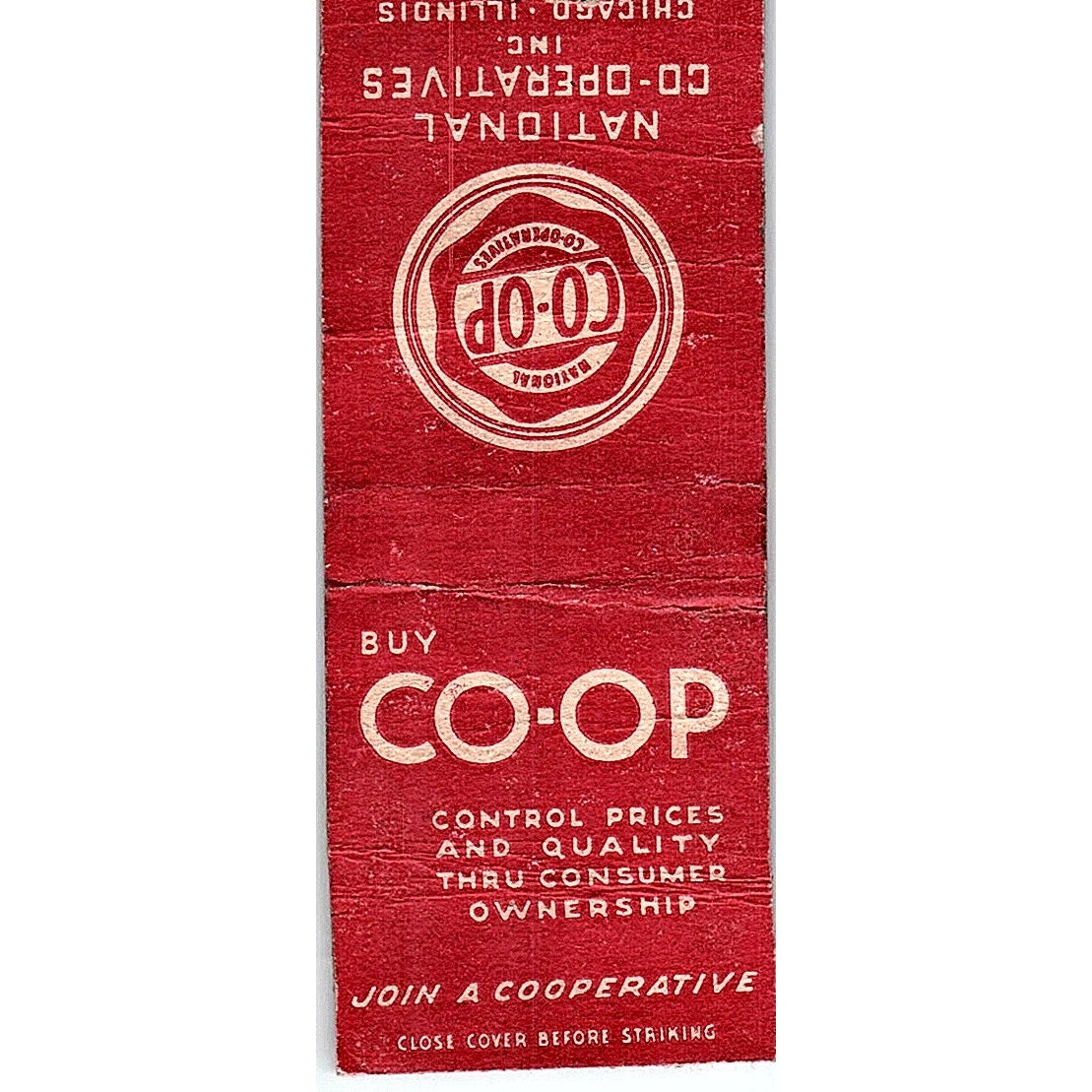 National Co-Operatives Inc Chicago IL Vintage Matchbook Cover SF3-Y3