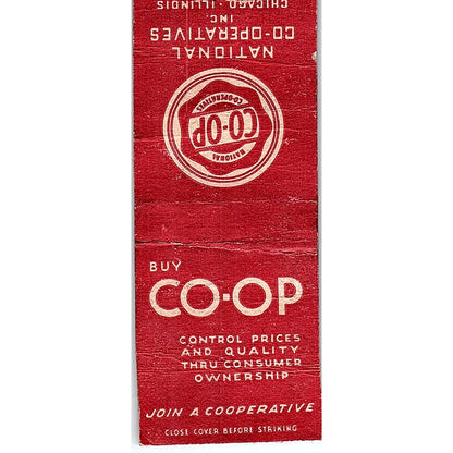 National Co-Operatives Inc Chicago IL Vintage Matchbook Cover SF3-Y3