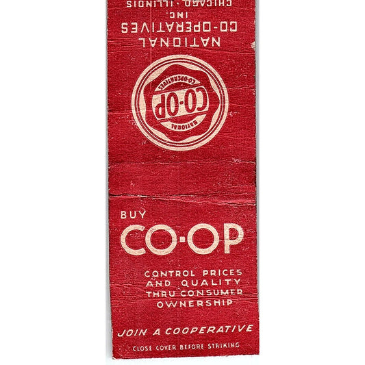 National Co-Operatives Inc Chicago IL Vintage Matchbook Cover SF3-Y3