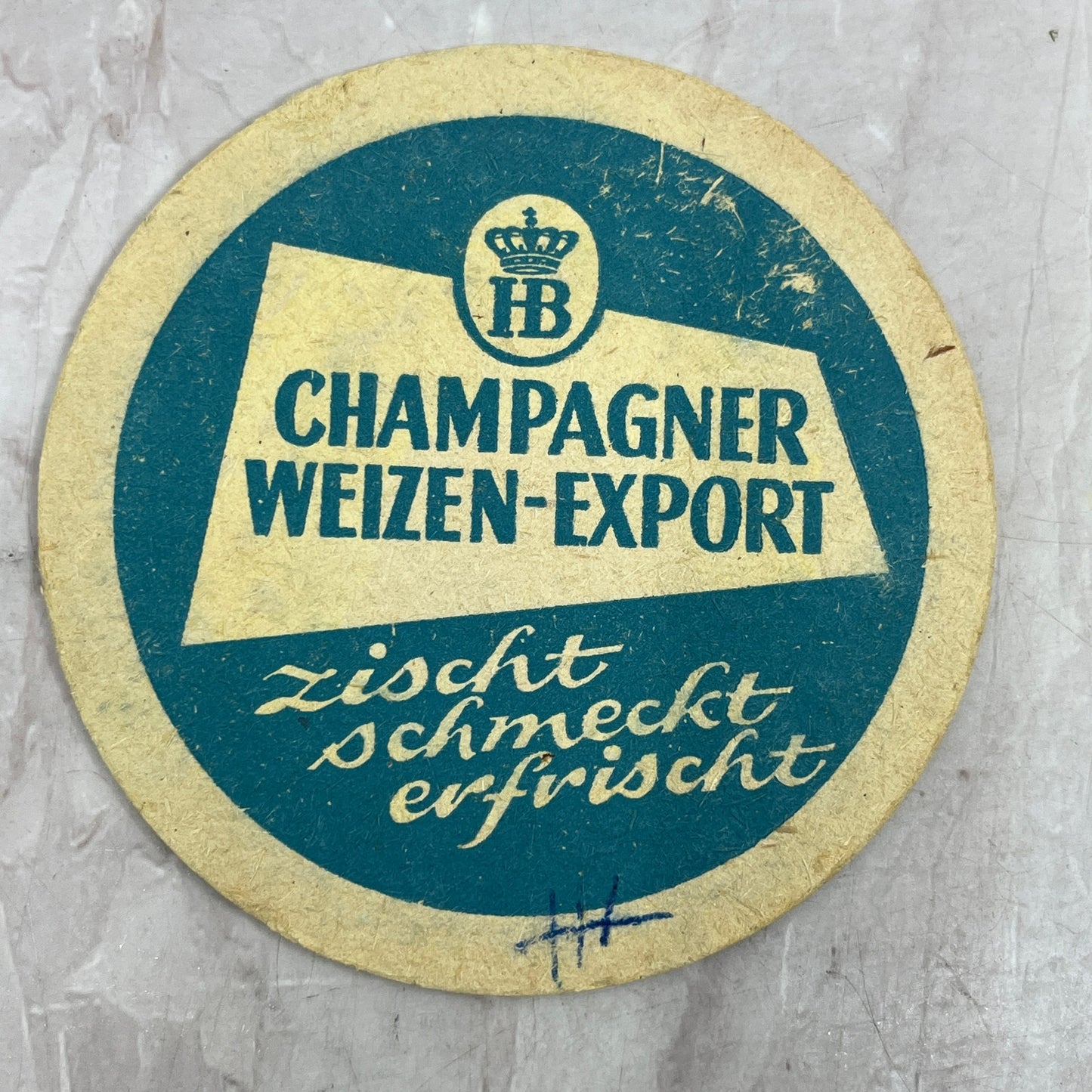 Vintage Münchner Hofbräu Champagner Weizen Export German Beer Coaster TJ5-CO1