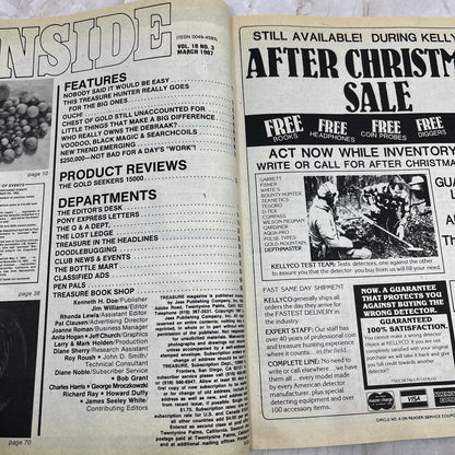 1987 March - Treasure Magazine - Treasure Hunting Metal Detecting Gold Coins M10