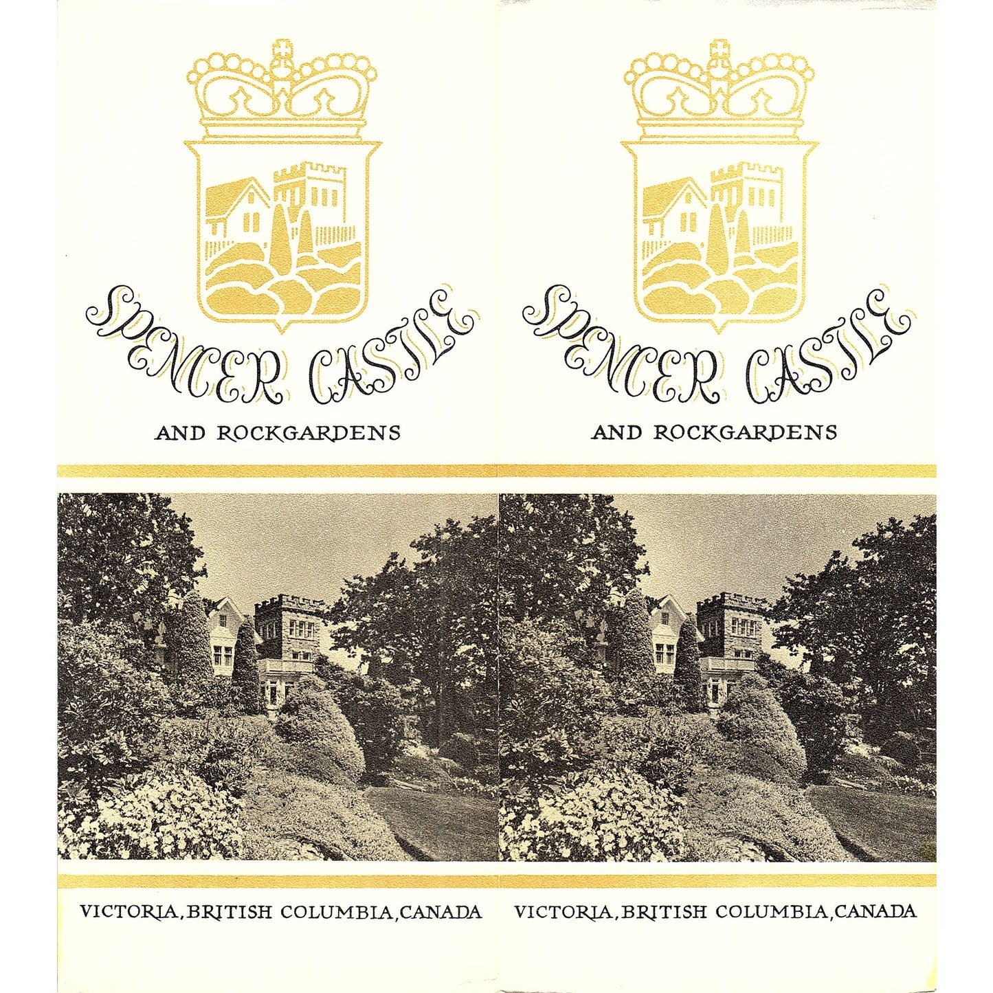 Spencer Castle & Rock Gardens Victoria BC Canada 1960s Travel Brochure TH2-TB4