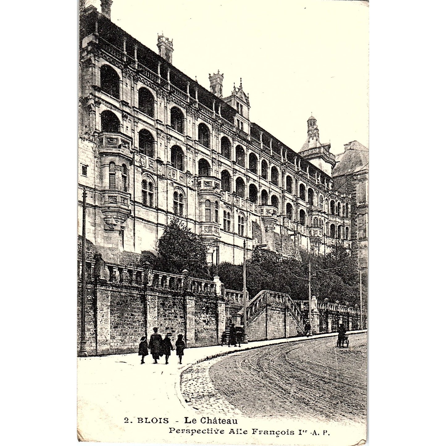 Blois Le Château Perspective Aile Francois French Antique Postcard PE17