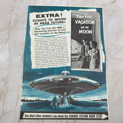 Vintage MCM Vacation to the Moon Science Fiction Book Club Advertising TI9-P2