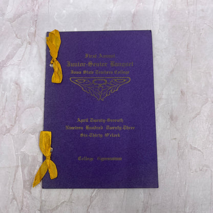 1923 Iowa State Teachers College Junior-Senior Banquet Program Arnold Luce TA9E1