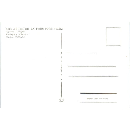 Jerez De La Frontera Cadiz Iglesia Colegial Vintage Postcard PD1