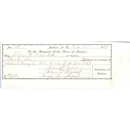 1869 Marlow NH Silas Brackett John Jones George Messer Receipt Letterhead AF2-A3