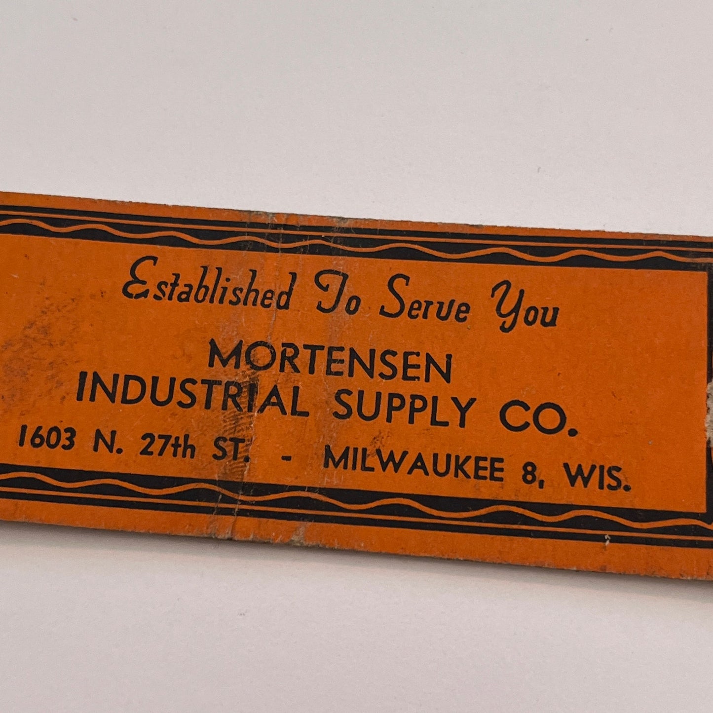 Mortensen Industrial Supply Co Milwaukee WI Vintage Matchbook Cover TB6-MB2-3