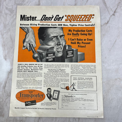 101 Transporter Automatic Products Chicago 1951 Magazine Ad FL6-10