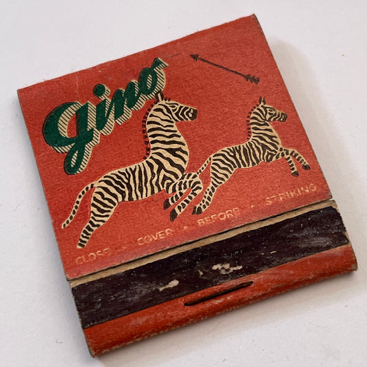 Gino Italian Cuisine 780 Lexington Ave NY Zebras Matchbook Cover TB8-MB3-5