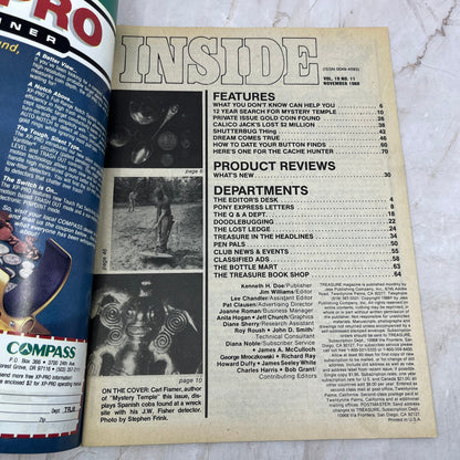 1988 Nov - Treasure Magazine - Treasure Hunting Prospecting Metal Detector M16