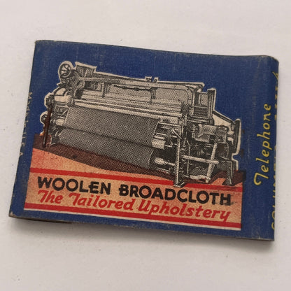 F.L. Dunn Textile Co Detroit Woolen Broadcloth Vintage Matchbook Cover TB8-MB2-5