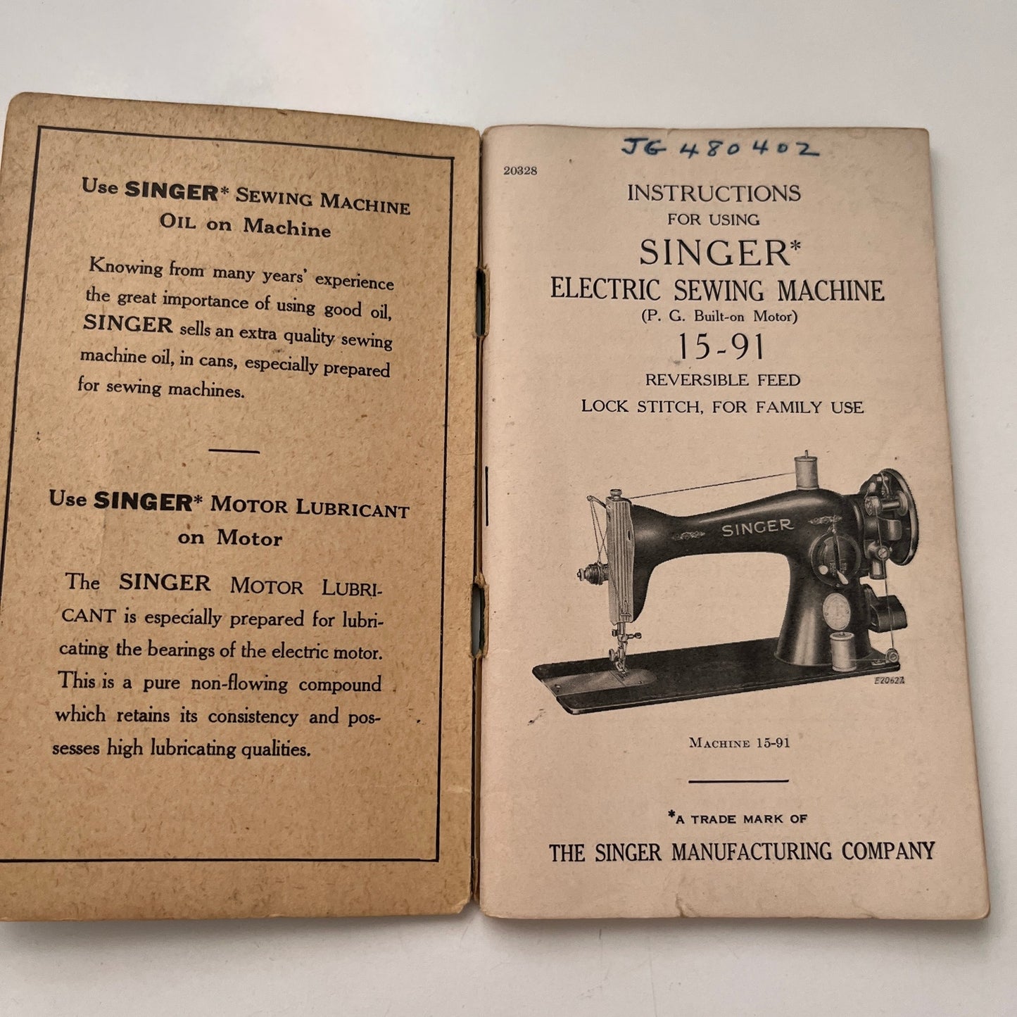 Singer Electric Sewing Machine 15-91 Vintage Instruction Manual H4-3