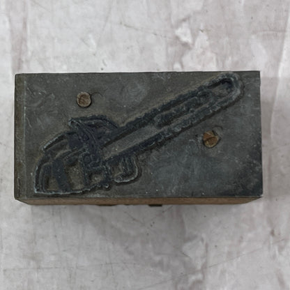 Retro Chainsaw Vintage Letterpress Printers Block Plate SF5