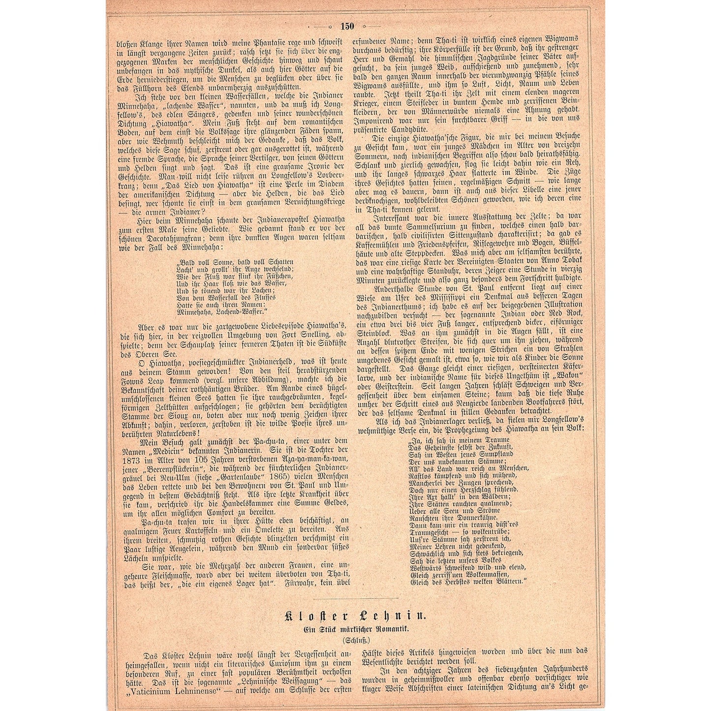 Camp of Sioux Indians Fort Snelling MN Rudolf Cronau 1892 Engraving V1-3