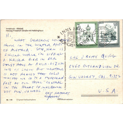 Innsbruck Altstadt Herzog-Friedrich Straße Mit Helblinghaus 4x6 Postcard PD1