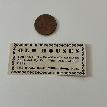 The Rock, R.F.D. Old Houses Williamsburg MA 1952 Yankee Magazine Ad SAG5-S1