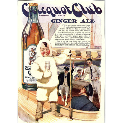 Clicquot Club Company Ginger Ale Millis Massachusetts c1920 Ad AF8-7