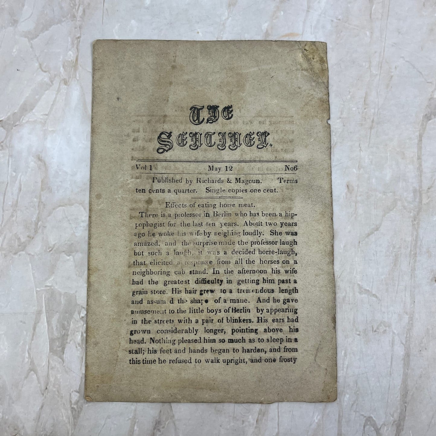 1800s The Sentinel Tract Richards & Magoun Sentinel Printing Cambridgeport TI8S5