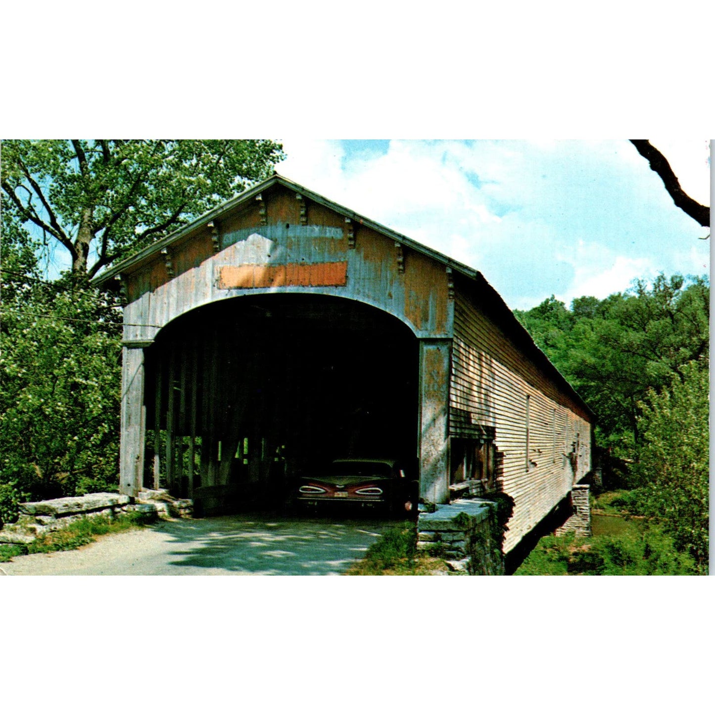 Dunlapsville Bridge Union County Indiana Covered Bridge Postcard PB11