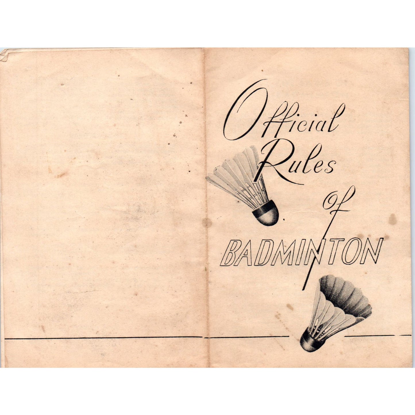 Vintage Official Rules Of Badminton Instruction Booklet AF1-RR2