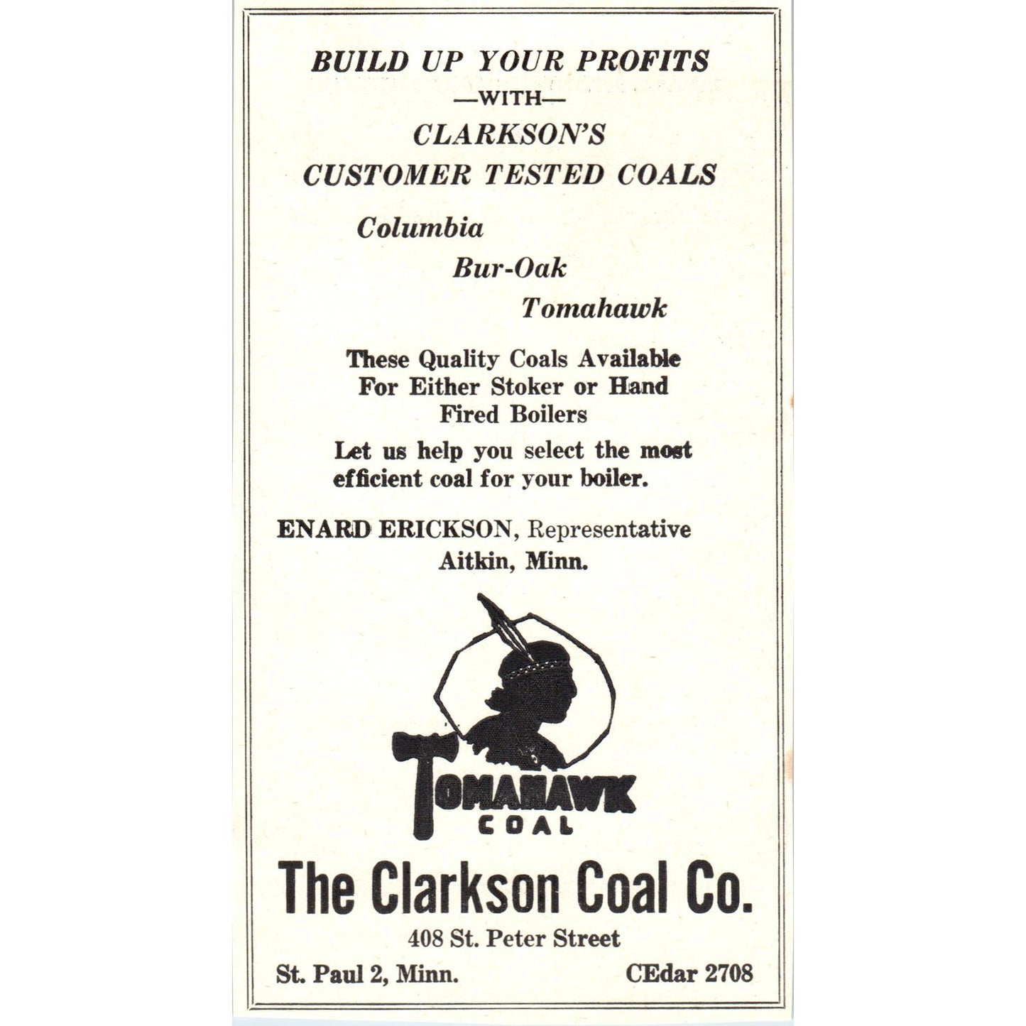 The Clarkson Coal Co St Paul, Dairy Plant Suppliers St Paul MN 1953 Ad AE9-DC2