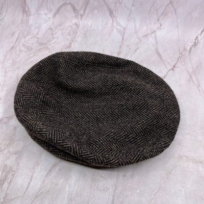 Vintage Finest Headwear Harris Tweed Herringbone Flat Cap 7 1/4-7 3/8" USA TF4